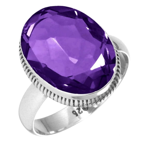 Amethyst Quartz Ring 925 Sterling Silver Handmade Jewelry