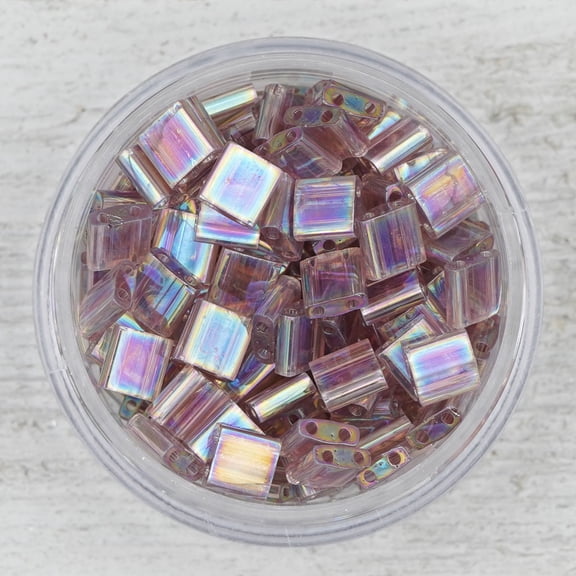 Amethyst Rainbow Whole Tila - 25g Bag