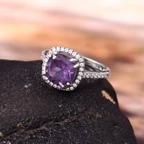 Amethyst Ring, 925 Sterling Silver, Wedding Ring, AAA quality Amethyst Ring, Cushion Gemstone , February Birthstone, Gifts For Her