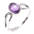thumbnail image 1 of Amethyst Ring Purple Stone 925 Sterling Silver Handmade Boho Rings Jewelry, 1 of 5