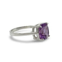 Amethyst Ring- Purple Stone Ring For Women-Checker Amethyst Engagement Ring-February Birthstone Ring-Sterling Silver Handmade Ring