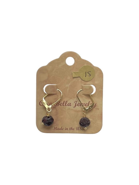 Amethyst Rock Gold Leverback Earrings | Gemstone Statement Jewelry