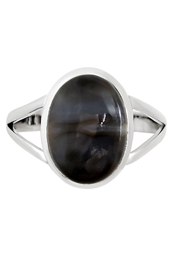 Amethyst Sage Agate - Nevada 925 Silver Plated Ring s.9 Jewelry WR99-10045