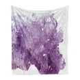 thumbnail image 1 of Amethyst Soft Flannel Fleece Blanket, Fine Art Geological Minerals Mother Nature Stone Rock Close Up Photo Image, Cozy Plush for Indoor and Outdoor Use, 60" x 80", Purple and Violet, by Ambesonne, 1 of 6