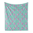 thumbnail image 1 of Amethyst Soft Flannel Fleece Blanket, Illustration of Realistic Amethyst Gem Pattern with Diffraction Effect, Cozy Plush for Indoor and Outdoor Use, 70" x 90", Fuchsia and Mint Green, by Ambesonne, 1 of 6
