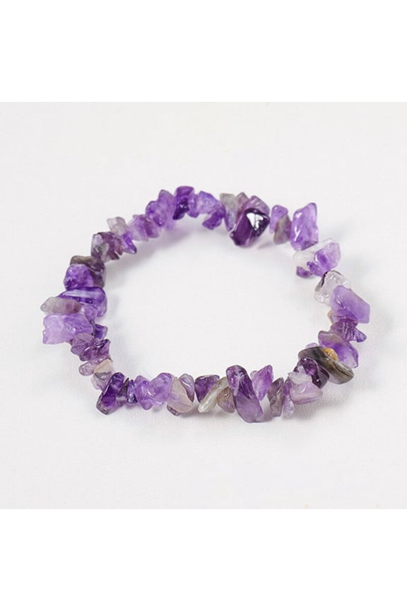 Amethyst Square Bead Bracelet Natural Stone Jewelry Purple Crystal Beaded Bracelet for Women