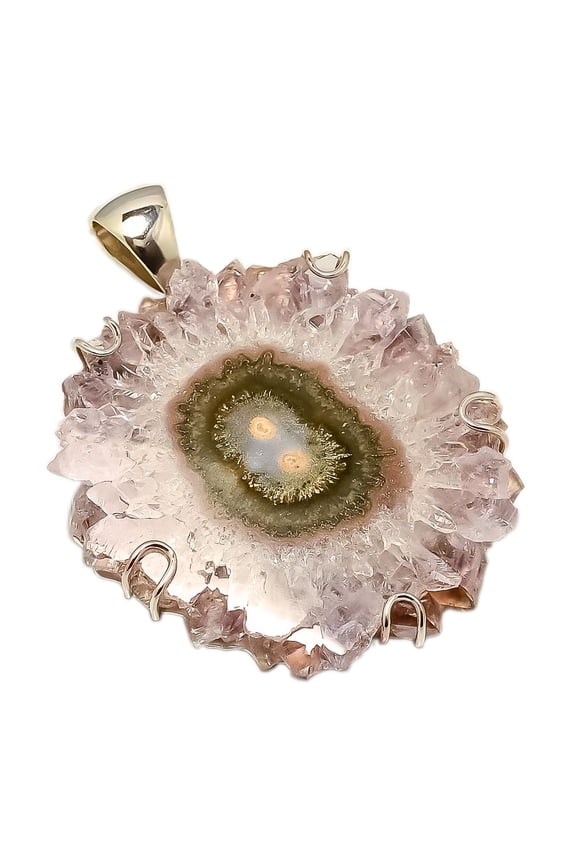 Amethyst Stalactite Solid 925 Sterling Silver Pendant Size 2.75 X 2"Natural Pendant, Purple Pendant, 925 Sterling Silver Pendant, Amethyst Pendant, Ov