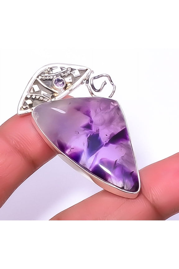 Amethyst Star Gemstone 925 Sterling Silver Handmade Israeli Pendant 1.95" A322, Christmas Gift, Gemstone Silver Jewelry, Amethyst Pendant, New Year Sa