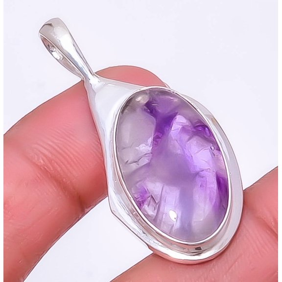 Amethyst Star Handmade Gemstone 925 Sterling Silver Jewelry Pendant 1.76" A342, Christmas Gift, Gemstone Silver Jewelry, Amethyst Pendant, New Year Sa