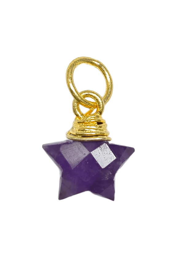 Amethyst Star Pendant, February Birthstone Jewelry, Celestial Crystal Pendant, Handmade Boho Gift for Her