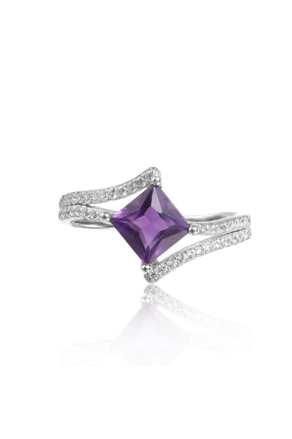 Amethyst Star Solitaire Ring