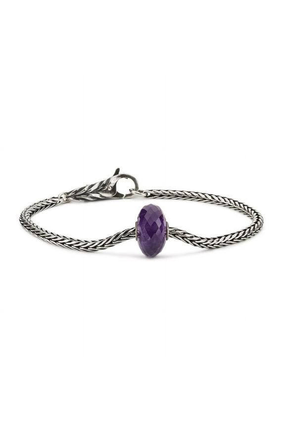 Amethyst Charm Bracelet for European Beads, Size 7.5"