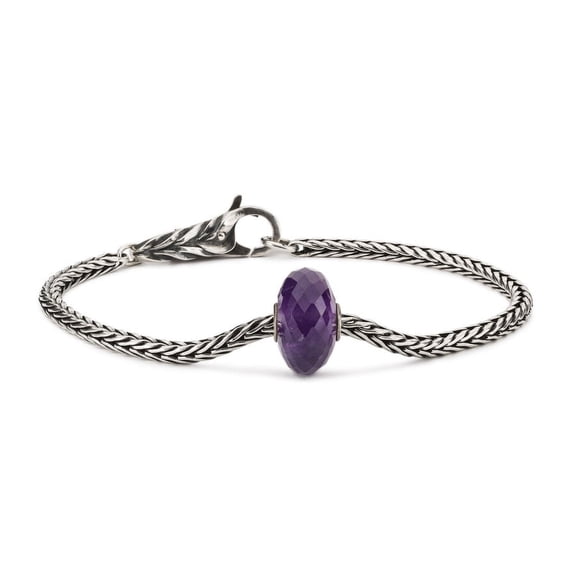 Trollbeads Amethyst Womens Charm Bracelet, Silver, Size 7.9"