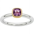 thumbnail image 1 of Amethyst Sterling Silver with Gold-Plate Ring, 1 of 6
