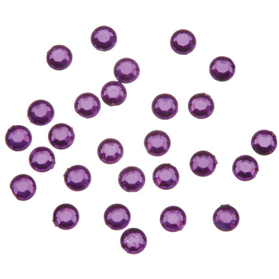 Amethyst Stick On Rhinestones: Round, 5mm