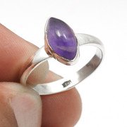 Amethyst Stone Solid 925 Sterling Silver Cocktail Bezel Ring Jewelry Size 7