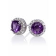 thumbnail image 1 of Amethyst Stud with Created White Sapphire Halo Earrings, 1 of 1