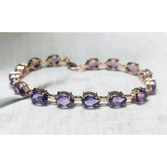 Amethyst Tennis Bracelet in Silver,Women wedding valentine gift,gold plated
