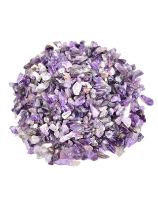 Orientrea 1.1lb Natural Crushed Amethyst Crystal Tumbled Chips-Healing Crystals Chips Bulk, Crushed Crystal Gemstones for Crafts, Beautiful Package