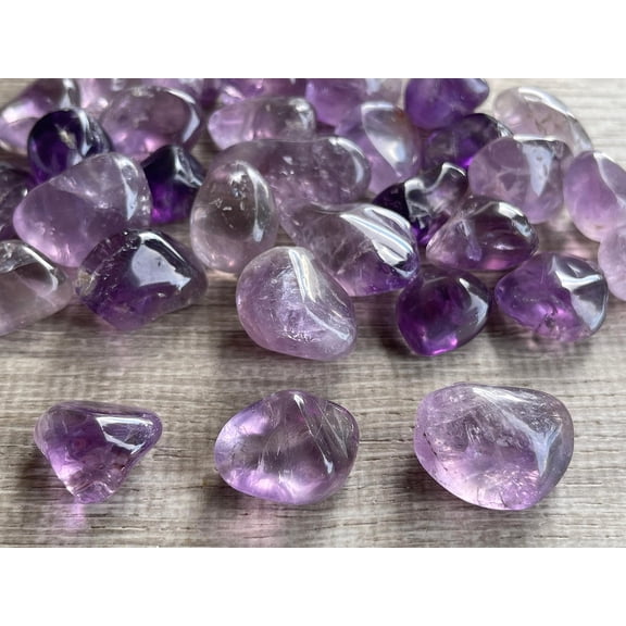 Amethyst Tumbled Stones, Polished Natural Amethyst Gemstone, Amethyst Healing Crystals (Amethyst, 0.25 Pound)