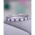 thumbnail image 1 of Amethyst Wedding Band Matching Band Engagement Ring Promise Ring 925 Sterling Silver Gemstone Jewelry For Women Gift, 1 of 5