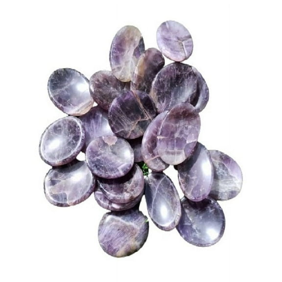 Amethyst Worry Stone for Crystal Healing Pocket Palm Stone Thumb Stone 2Pcs