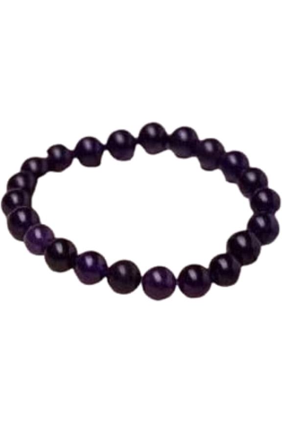 Amethyst Zodiac Crystal Healing Bracelet 8mm Stone Jewelry For Unisex Adults, Blue