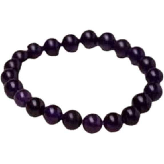 Amethyst Zodiac Crystal Healing Bracelet 8mm Stone Jewelry For Unisex Adults, Blue