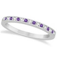 thumbnail image 1 of Amethyst and Diamond Wedding Band 14k White Gold 0.29ct, 1 of 2