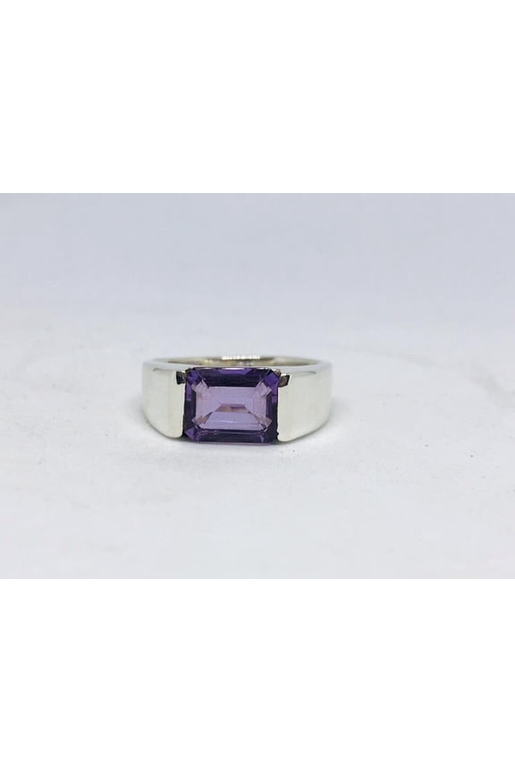 Amethyst ring in silver for men
