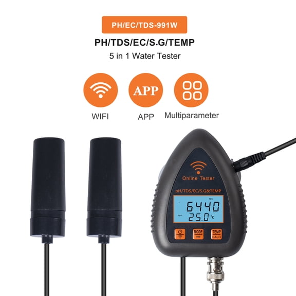 Ametoys 5in1 Water Quality Analyzer, PH  S.G EC Temperature Test Meter for Aquaculture Swimming Pool
