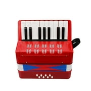 Ametoys Accordion 17- 8 Bass Small Accordion Musical Instrument for Beginner Birthday Gift
