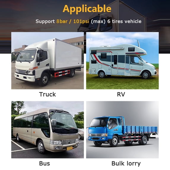 Ametoys , Solar Powered 6-Wheel Freight Vehicle Tire Pressure System for Truck, RV, Bus, Bulk Lorry