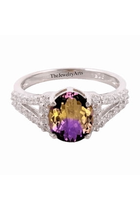 Ametrine Ring – Handmade 925 Solid Sterling Silver Engagement Ring Unique Bi-Color Gemstone Jewelry Traditional Gift for Her Silver 3