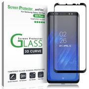 Amfilm Samsung Galaxy S8 Plus Full Cover Tempered Glass Screen Protector Black