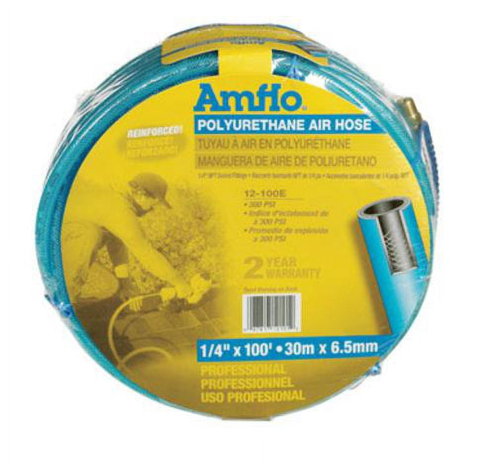 Yolass 1/4" X 100 Ft Polyurethane Air Compressor Hose - Blue, Flexible, With Swivel Coupler & Bend Limiter - View #9