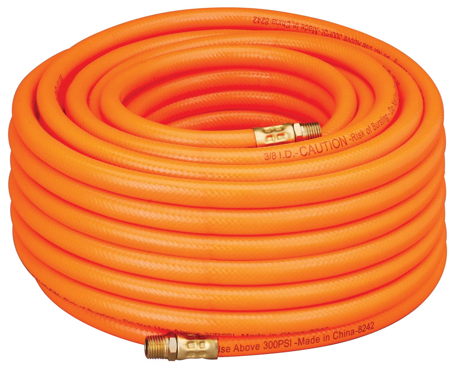 Amflo 576 100A Orange 300 PSI PVC Air Hose 3 8 X 100 With 1 4 MNPT amflo-576-100a-orange-300-psi-pvc-air-hose-3-8-x-100-with-1-4-mnpt