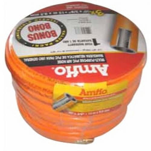Amflo 576-50A 50' X 3/8" Orange Pvc Air Hose, 1/4” Fittings