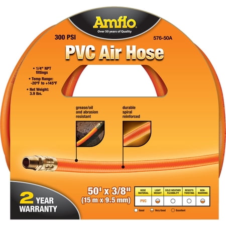 Amflo 576-50A 3/8" x 50' PVC Air Hose