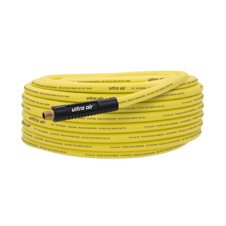 Amflo Ultra Air 100 ft. L X 3/8 in. D Rubber/PVC Hybrid Air Hose 300 psi Yellow