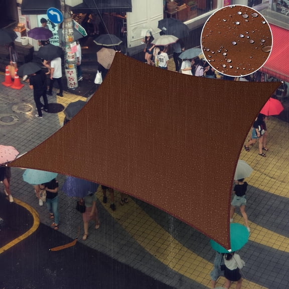 Amgo 10' x 12' Custom Size Brown Rectangle Square Waterproof Sun Shade Sail Order To Make UPF50+ AMWTPS9.5 Canopy Awning, 98% UV Blockage Water Resistant, Backyard Patio Garden (We Customize)
