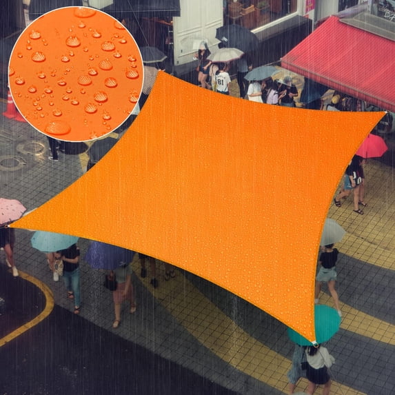Amgo 12' x 13' Custom Size Orange Rectangle Square Waterproof Sun Shade Sail Order To Make UPF50+ AMWTPS9.5 Canopy Awning, 98% UV Blockage Water Resistant, Backyard Patio Garden (We Customize)