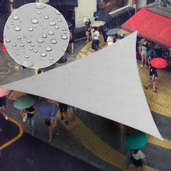 Amgo 12' x 18' x 21.6' Custom Size Grey Triangle Waterproof Sun Shade Sail Order To Make UPF50+ AMTADT12 Canopy Awning, 98% UV Blockage Water Resistant, Backyard Patio Garden (We Customize)