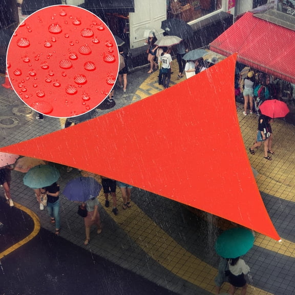 Amgo 13' x 13' x 13' Custom Size Red Triangle Waterproof Sun Shade Sail Order To Make UPF50+ AMTADT12 Canopy Awning, 98% UV Blockage Water Resistant, Backyard Patio Garden (We Customize)