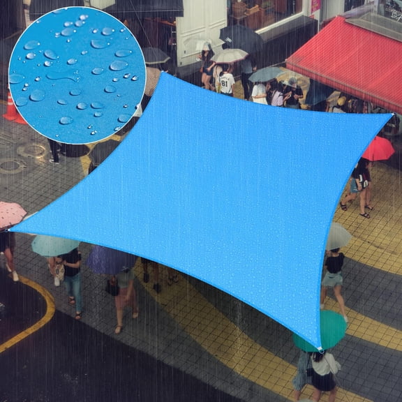 Amgo 14' x 18' Custom Size Blue Rectangle Square Waterproof Sun Shade Sail Order To Make UPF50+ AMWTPS9.5 Canopy Awning, 98% UV Blockage Water Resistant, Backyard Patio Garden (We Customize)
