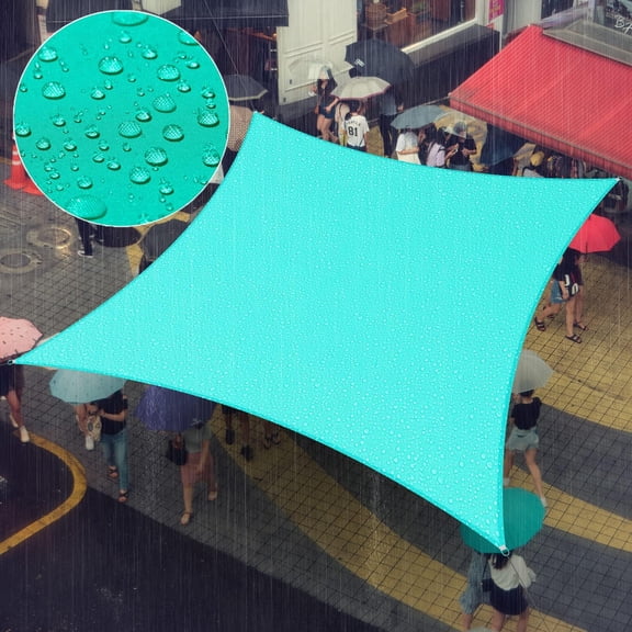 Amgo 14' x 20' Custom Size Turquoise Rectangle Square Waterproof Sun Shade Sail Order To Make UPF50+ AMWTPS9.5 Canopy Awning, 98% UV Blockage Water Resistant, Backyard Patio Garden (We Customize)
