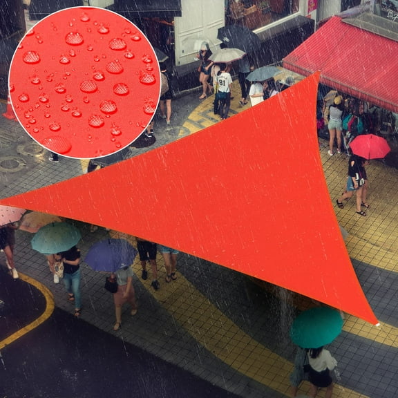 Amgo 16' x 18' x 24.1' Custom Size Red Triangle Waterproof Sun Shade Sail Order To Make UPF50+ AMTADT12 Canopy Awning, 98% UV Blockage Water Resistant, Backyard Patio Garden (We Customize)
