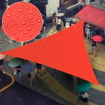 Amgo 16' x 22' x 27.2' Custom Size Red Triangle Waterproof Sun Shade Sail Order To Make UPF50+ AMTADT12 Canopy Awning, 98% UV Blockage Water Resistant, Backyard Patio Garden (We Customize)
