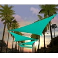 thumbnail image 1 of Amgo 22' x 22' x 22' Turquoise Triangle Sun Shade Sail Outdoor Canopy Awning UPF50+ AGTAPT8, 95% UV Blockage, Water & Air Permeable, Commercial Standard Heavy Duty (We Make Custom Size), 1 of 8