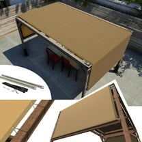 Amgo 4' W x 5' L Sandbeige Pergola UPF50 Sun Shade Canopy Replacement Cover with Stainless Steel Weighted Rods, 95% UV Blockage, Commercial Grade 260 GSM for Outdoor Patio (We Make Custom Size)